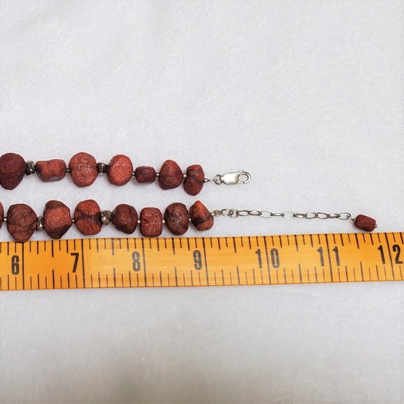 SILPADA Red Sponge Coral Necklace w Silver Pendant - N1370 HTF - Picture 10 of 13